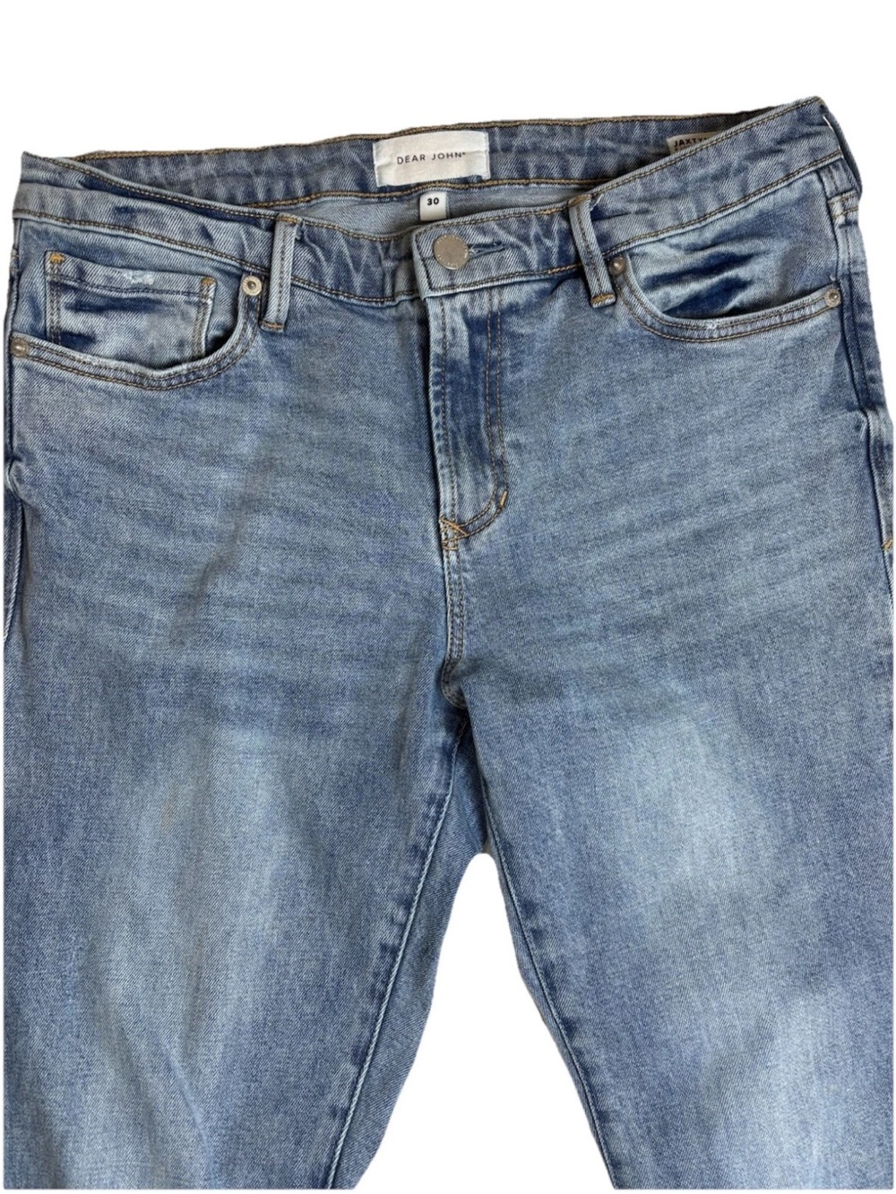 Dear John Womens Jaxton Boot Cut Mid Rise Raw Hem Split Side Seam Jeans 30 x 32 - Picture 3 of 11